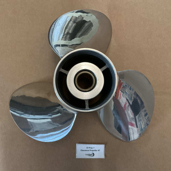 Clearance Propeller #7 - Suzuki Boat Propeller Stainless 3 x 13 7/8 x 19R - 58200-92J60