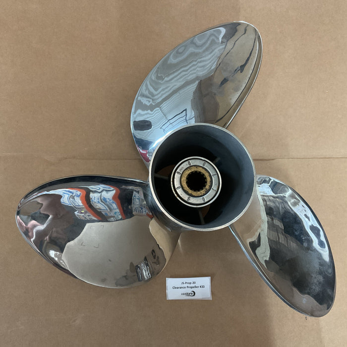 Clearance Propeller #20 - Suzuki Boat Propeller Stainless  3 x 16 x 20L - 58800-93L20