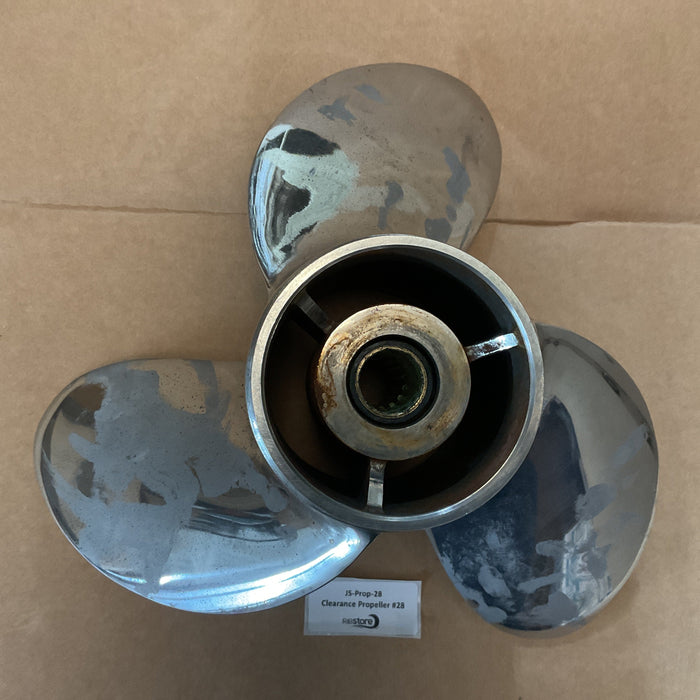 Clearance Propeller #28 - Yamaha Boat Propeller Stainless  3 x 14 1/4 x 18M