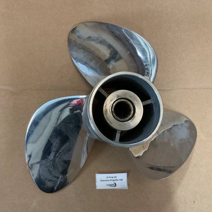 Clearance Propeller #20 - Suzuki Boat Propeller Stainless  3 x 16 x 20L - 58800-93L20