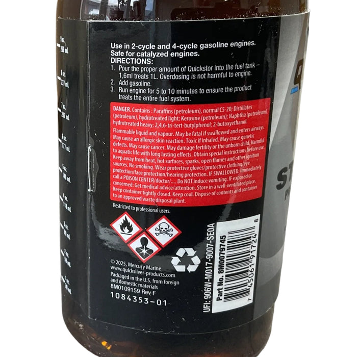 Quicksilver Quickstor Fuel Stabiliser - Fuel Store - 355ml
