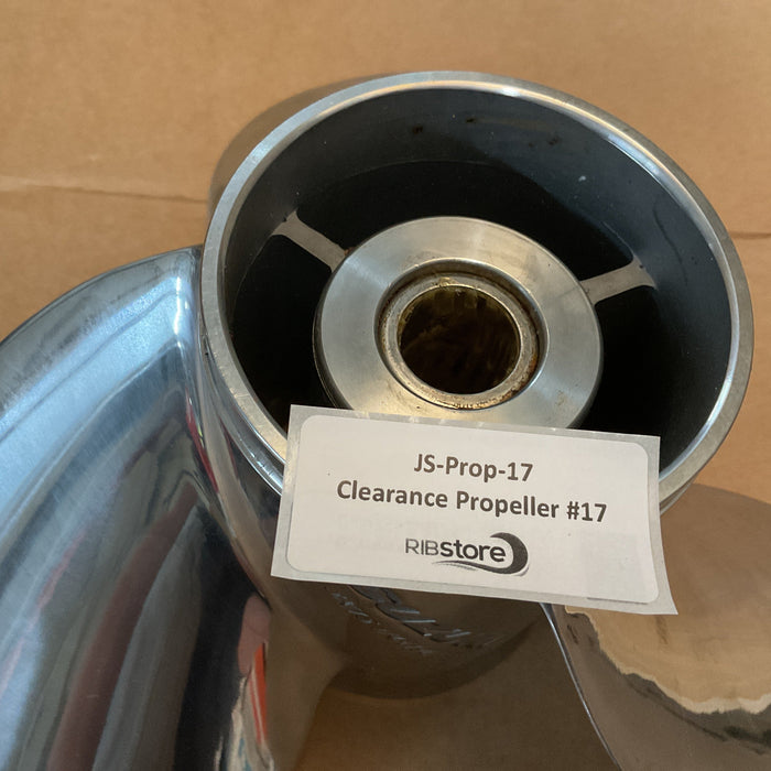 Clearance Propeller #17 - Suzuki Boat Propeller Stainless  3 x 15 1/4 x 19L - 58200-96JC0