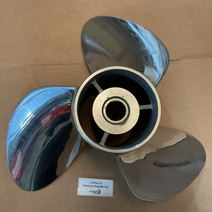 Clearance Propeller #15 - Suzuki Boat Propeller Stainless  3 x 16 x 21.5L - 58200-93LC0