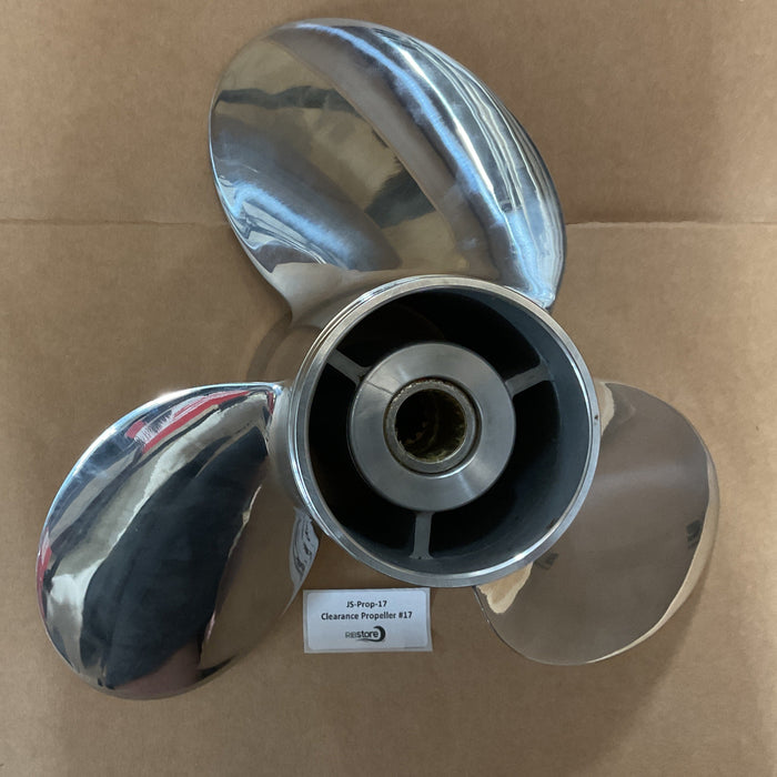 Clearance Propeller #17 - Suzuki Boat Propeller Stainless  3 x 15 1/4 x 19L - 58200-96JC0